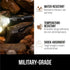 Gorilla Grip Powerful LED 750 FT Water Resistant Tactical Flashlight, High Lumens Ultra Bright, 2 Pack Black