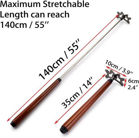 OwnMy Retractable Billiards Bridge Stick, Pool Cue Accessory, Length Extends 35CM to 140CM