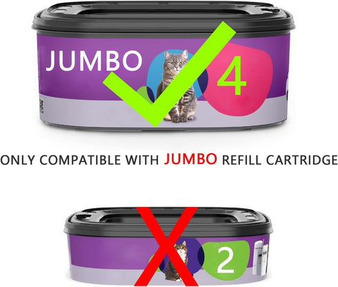 Jumbo 3-Pack Jumbo Cat Litter Refill Bags Compatible with Litter Cat Genie Standard Pail, Plus and XL+ Pail, XL Pails Cat Litter Bags