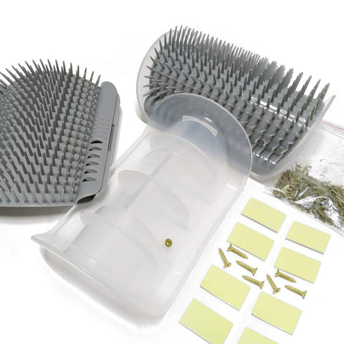yuntop 2 Pack Softer Self Groomer with Catnip Wall Corner Massage Comb Scratcher for Long & Short Fur Cats Dogs