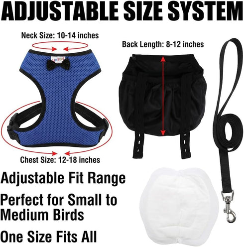 Yesito 12-Hour Washable Chicken Diaper Harness with Poop Bag | Leak-Resistant Adjustable Vest for Hens Ducks, Indoor