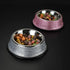 Generic 2 Dog Food Bowls Sparkling Stainless Steel Pet Water with Rubber Base for Cats & Color Stainless Steel Large