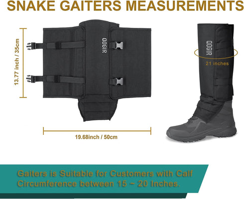 QOGIR Snake Gaiters for Hunting, Durable Protection for Lower Legs, Adjustable Size