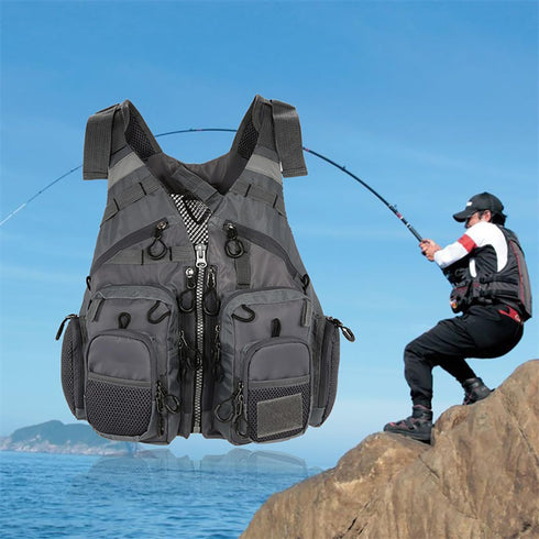 Multifunctional Kayak Life Jackets for Adults, Fishing, Multi Pocket Portable Detachable Clothing with Breathable