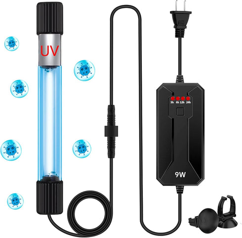 TAISHAN 9W LED Aquarium Clean Light, Algae Bloom Cleaner for Fish Tank, Submersible with Timer, Waterproof Clean Lamp