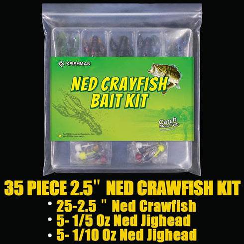 Ned Rig Kit with Finesse Baits, Soft Plastic Worms Fishing Lure for Bass Stick Swimbait Minnow Crawfish