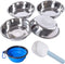 Stainless Steel Dog Cat Bowls, 4 Pack Shallow Cat Dishes for Food and Water, Metal Whisker Relief Pet Bowl for Small
