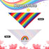 QUQULE 1PCS, Pride Dog Bandana Small Rainbow Scarf for Boy and Girl, Colorful Durable Triangle Reversible Bibs