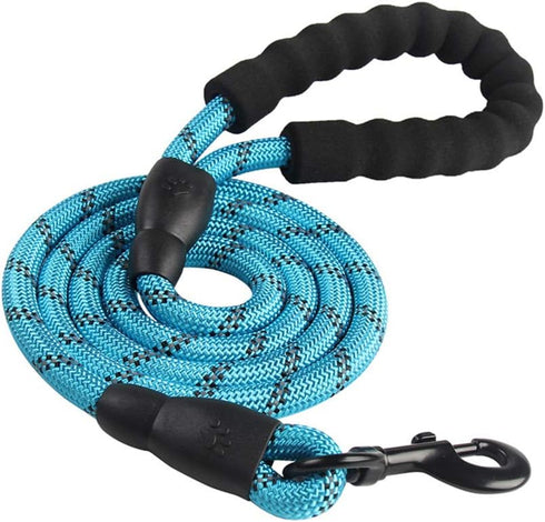 AKOAK Reflective Multicolor Round Leash for Medium and Large Dogs (1 Pack, Blue)