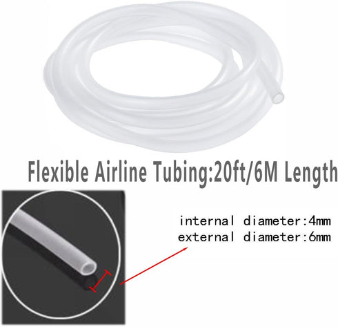 Saim 16 inch Aquarium Air Stone Bar, Bubbles Release Oxygen Diffuser Bar with 20ft Clear Airline Tubing