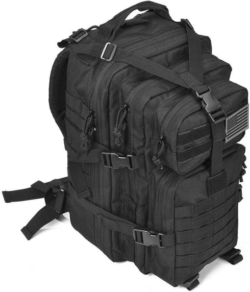 REEBOW GEAR Small Military Tactical Backpack, Molle Assault Pack, Black Rucksack Daypack