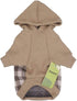 Fitwarm Knitted Pet Clothes, Dog Sweater Hoodie Sweatshirts Pullover for Cats and Dogs in Khaki (XXL)