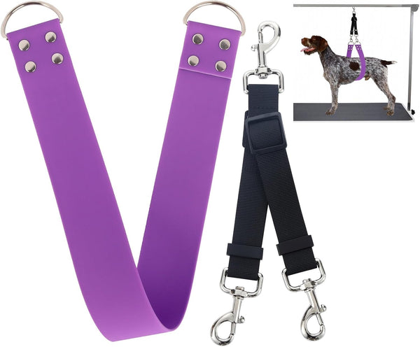 Pet Dog Grooming Belly Straps, Waterproof PVC Grooming Restraint for Bathing, Purple