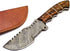 Rare Custom Blood Grooved Damascus Tracker Survival Knife with Full Tang Handle and Genuine Leather Sheath (TR-80)