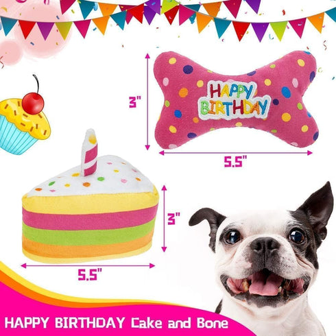 BINGPET Dog Birthday Bandana Set with Cake and Balloon, Party Supplies for Large Dogs, Pink