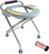 Temvue Outdoor Folding Commode Portable Toilet Seat, Stainless Steel Portable Potty Commode