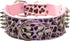 Spiked Studded Dog Collar, PU Leather Adjustable Collars for Medium or Large Breed Pets (XL, Leopard1)