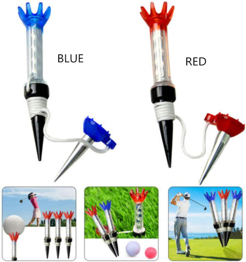 Golf Tees Unbreakable Plastic Magnetic 80 mm Long Bulk Reusable 4/8 Pack Blue Red Flexible Magnet Tee Lift Step for Men