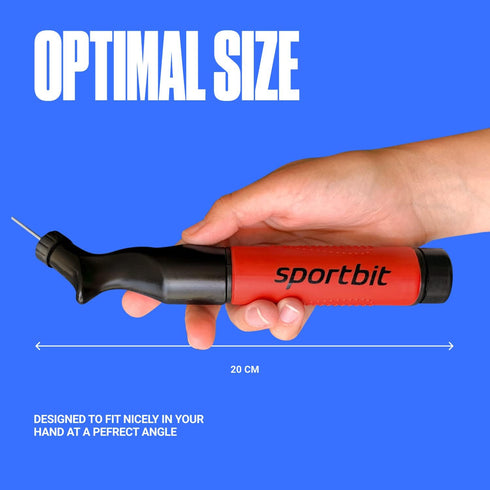 SPORTBIT Ball Pump for Sports Balls - Hand Pump for Volleyball, Basketball, Football & Soccer Balls - 5 Needles Set