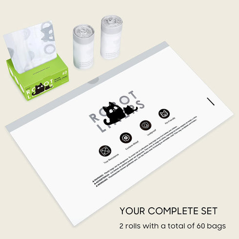 AWoHH 60 Draw-Pack 5/4/3 26.3 X15.7 Tidy Cat Litter Box Robot Waste Bags,Tear-free, Sensor-compatible, Automatic Litter