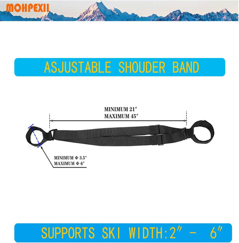 Ski and Pole Backpack Carrier Strap - Effortlessly Transport Your Ski Gear