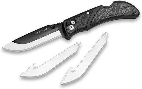 OUTDOOR EDGE 3.0" Onyx EDC Replaceable Blade Folding Pocket Knife with Dual Thumb Opener