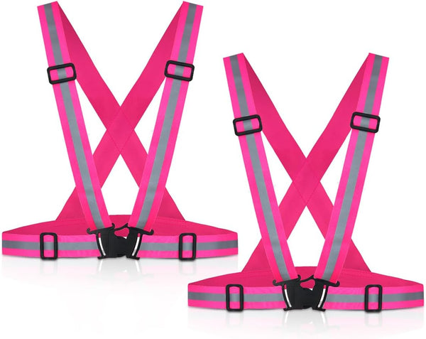 Tenalleys Adjustable High Visibility Reflective Vest Running Gear, 2 Pack for Men & Women, Night Cycling, Hiking,