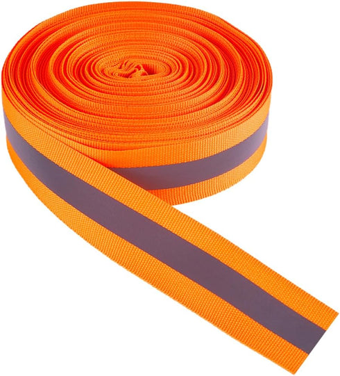 GORGECRAFT 21.8 Yards Reflective Bands, Orange High Visibility Reflector Fabric Sew On Tape for Running Gear