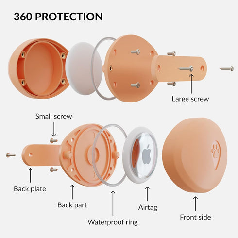 Airtag Holder for Dog Collar 2 Pack, Waterproof and Durable Case for Airtag Tracker, Fits All Pet Collars