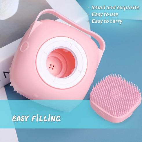 GHSGHS Tool1pcs 1pcs) Cute Dog Bath Brush with Soap Dispenser Silicone Pet Grooming Massage Brush, Soft Bristle Comb
