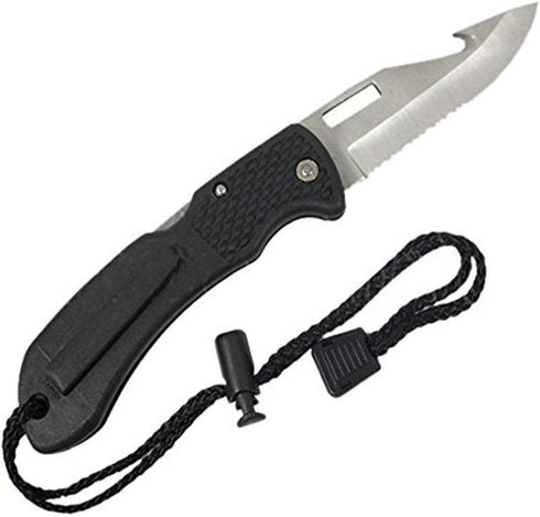 Scuba Choice Foldable Low Volume Black Stainless Steel Point Tip BCD Knife by Scuba Choice