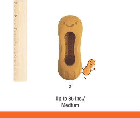 Nylabone Strong Chew Fillable Peanut Dog Chew Toy, Medium/Wolf, Allergen-Free Peanut Butter
