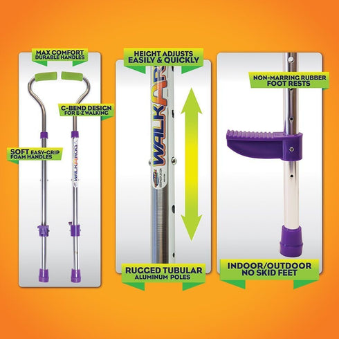 Original Walkaroo Wee Balance Walking Stilts Lite (Aluminum) for Indoor/Outdoor Play, Adjustable Height for Kids 4+
