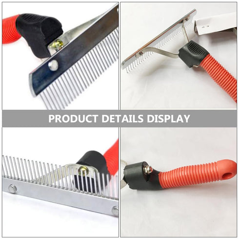 FRCOLOR Pet Comb Cleaning Brush - Dog Shedding Brush, Horse Rake Comb, Pet Cleaner, Self-Cleaning Hair Removal Comb