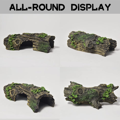 Large Aquarium Decorations - Air Bubbler Tree Fish House for Betta Hideout, Buddha Decor Temple Ruins, Reptile Shelter