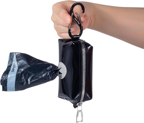 15 15.8" 11.8", Large Dog Poop Bag Holder, Poop Bag Dispenser with Carabiner Clip for Leash, Extra Thicker Odor Sealing