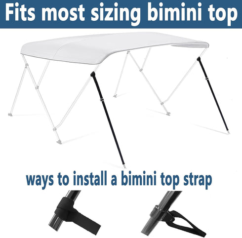 One Hooks Adjustable Bimini Boat Top Straps, 38"~70" Marine Awning Webbing Straps with Heavy Duty Snap Hooks