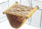 emours Double Bunkbed Hammock Sleep Bed Cage, Play Platform with Warm Fleece for Hamster Mice