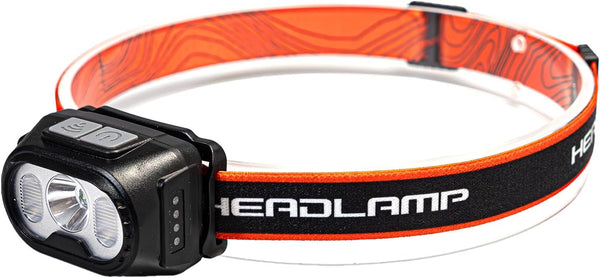 Headlamp Flashlight, 300 Lumen Ultra-Light LED Rechargeable Headlight with Waterproof Motion Sensor