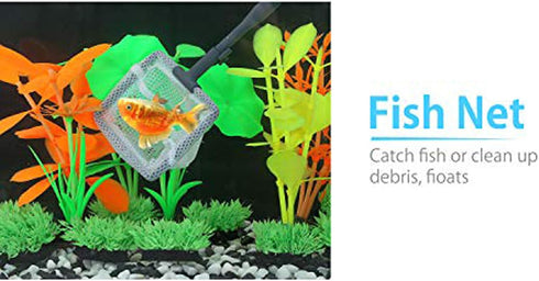Carefree Fish 4IN1 Carbon Fiber Aquarium Cleaning Tools, Long Handle Adjustable Length 18-24 Inch Fish Tank Cleaner Kit