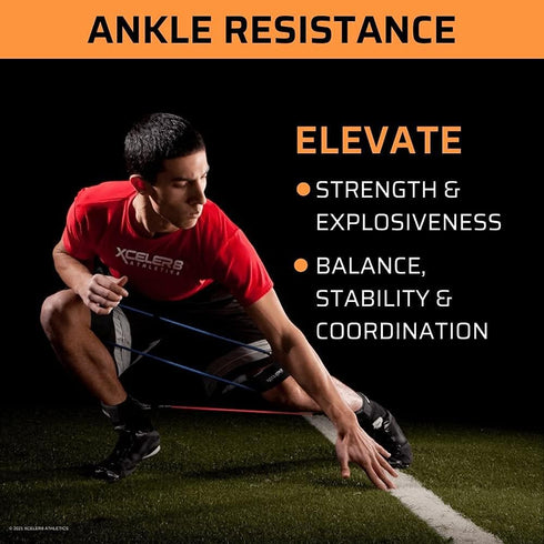 XCELER8 Bands for Speed and Agility Training - Includes Ankle Straps, Training Videos for All Sports