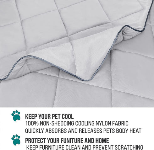 PetAmi Premium Cooling Dog Blanket, Lightweight Fluffy Pet Throw Blanket, Reversible Cozy, 29x40, Light Grey