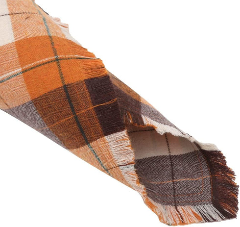 Fall Dog Bandana, Autumn Thanksgiving Plaid Reversible Triangle Bibs for Pets