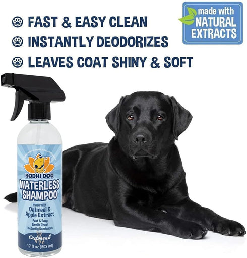 Bodhi Dog Waterless Shampoo, Natural Dry Shampoo for Dogs & Cats, No Rinse Required, Vet Approved, 17 Fl Oz
