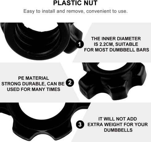 VOSAREA 4pcs Dumbbell Bar Nut, Spin Screw Clamp for Fitness Equipment Accessories