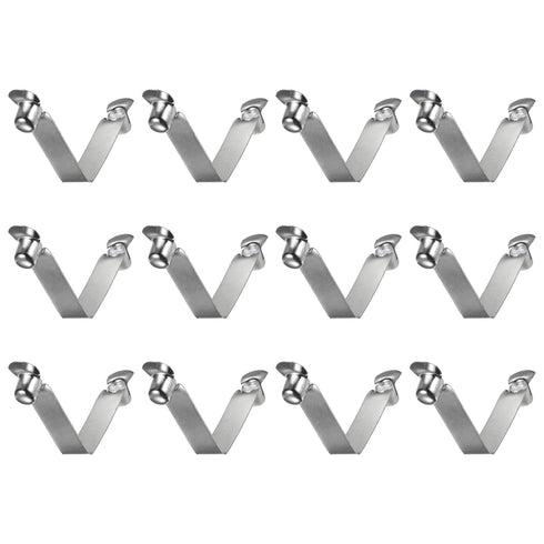 HARFINGTON 12pcs Double Button Kayak Paddle Snap Spring Clip, 60x10mm, 65Mn Spring Steel V-Shaped Locking Tube Clips