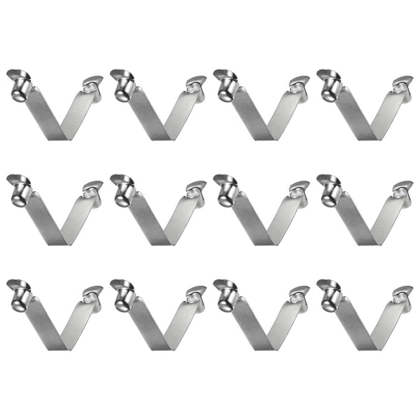 HARFINGTON 12pcs Double Button Kayak Paddle Snap Spring Clip, 60x10mm, 65Mn Spring Steel V-Shaped Locking Tube Clips