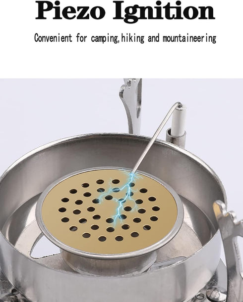 SVNVIOZ Camping Stove Windproof Backpacking Stove with Piezo Ignition, Plastic Storage Box, 2 Types Fuel Canister Adapters, Camping Gear Portable Stove for Outdoor Camping Hiking Cooking by SVNVIOZ