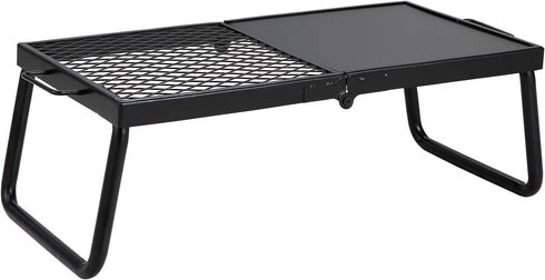 VEVOR Folding Campfire Grill, Heavy Duty Steel Mesh Grate, 22.4" Portable Grilling Rack for Outdoor Open Flame Cooking