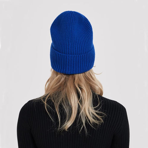 Knit Beanie Hat, 100% Sheep Wool for Men and Women, Pure Wool Ribbed Warm Hat